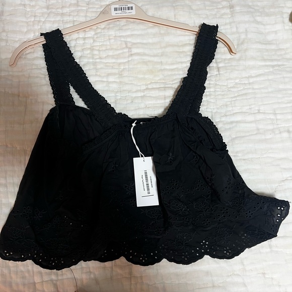 Reformation Black Lace Crop Top - Picture 4 of 6